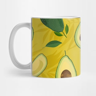 avocado slice yellow Background Mug